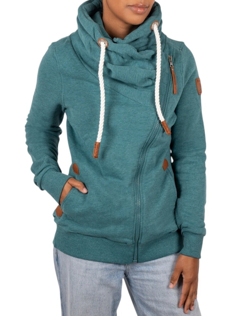 Wanakome Hestia Full Zip Asymmetric Hoodie 3XL Seafoam Teal Green
